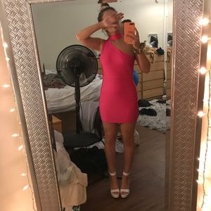 Revolve Super Down Pink Choker Dress